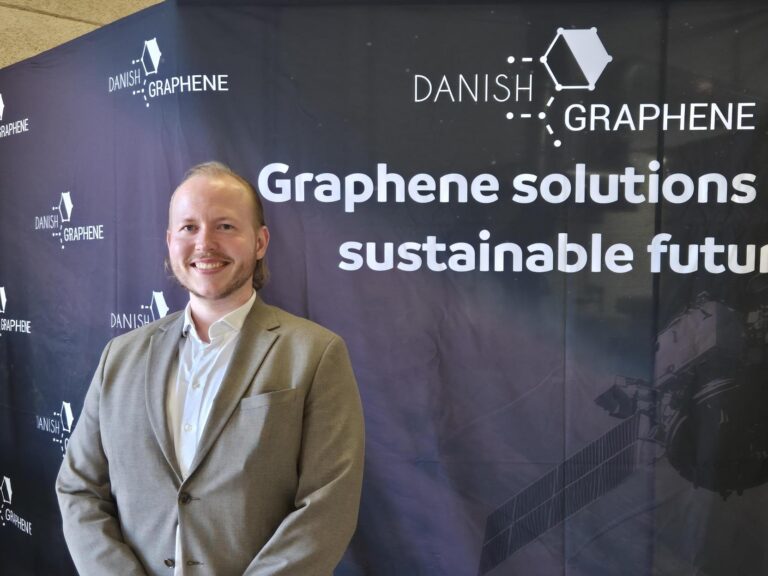 Andreas Brunsgaard Laursen founded Danish Graphene in 2020 based on his master's thesis in nanoscience from Aarhus University. His ambition is to scale up graphene oxide production to 300 tons within the next five years. Credit: Søren Gram Riisgaard